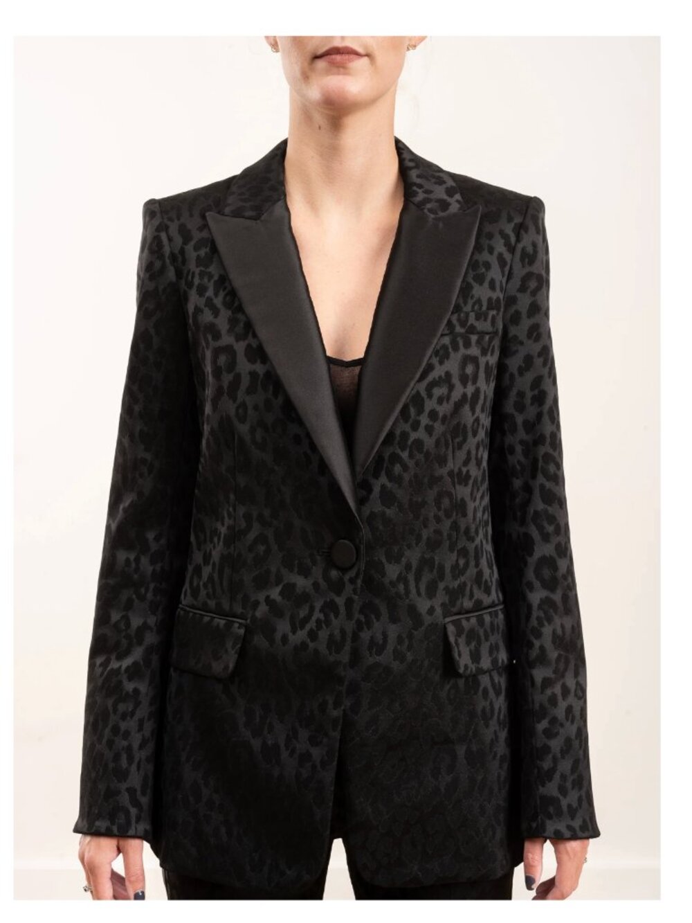 Veronica Beard Ashburn Dickey Satin-Jacquard Leopard Blazer JAcket VB Size 4